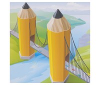 Картина на холсте 30х30 см «Мост из карандашей»