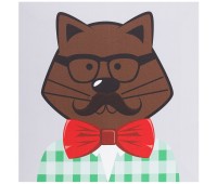 Картина на холсте 30х30 см «Hipster cat» цвет коричневый