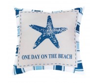 Подушка декоративная «Море, звёздные полоски» 40х40 см цвет белый