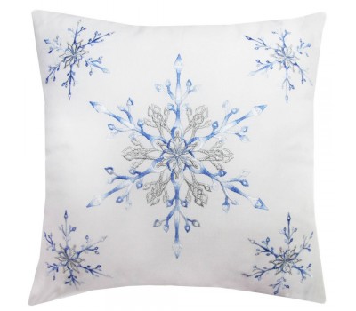 Подушка «Снежинки», 40х40, цвет голубой