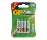 Батарейка алкалиновая GP AAA 24A6/2, 8 шт.