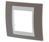 Рамка для розеток и выключателей Schneider Electric «Unica» хамелеон, 1 пост, цвет коричневый/бежевый