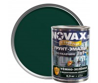 Эмаль-грунт по ржавчине Novax 3в1 цвет тёмно-зелёный 0.9 кг