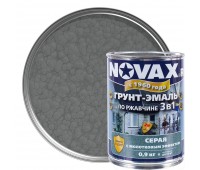 Эмаль молотковая Novax 3в1 цвет серый 0.9 кг