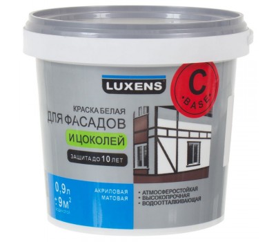 Краска для фасадов и цоколей Luxens, 0.9 л, цвет прозрачный