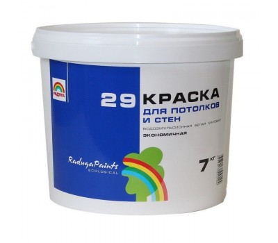 Краска водоэмульсионная Радуга-29 цвет белый 7 кг