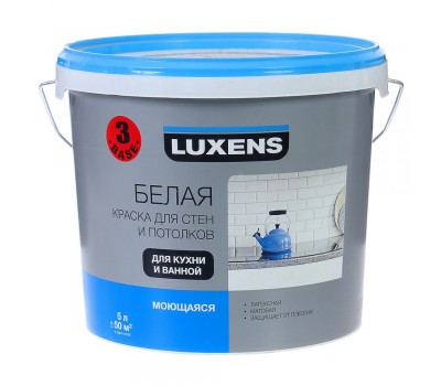 Краска для стен кухни и ванной Luxens база C 5 л