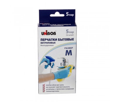 Перчатки Unibob размера M нитрил 10 шт.