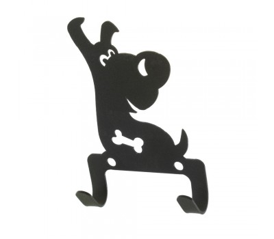 Крючок двухрожковый DuckandDog «Собака», сталь, матовый чёрный