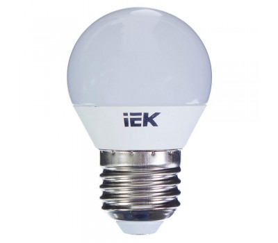 Лампа светодиодная IEK «Шар» G45, E27, 7 Вт, 230 В, 3000 К, свет тёплый белый