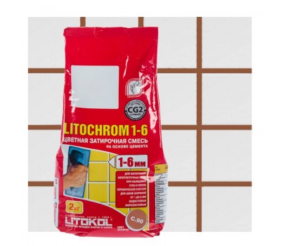 Затирка цементная Litochrom 1-6 С.90 2 кг цвет коричневый