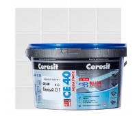 Затирка цементная Ceresit СЕ 40 водоотталкивающая 2 кг цвет белый