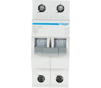 Выключатель автоматический Hager 2 полюса 63 A