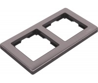 Рамка для розеток и выключателей Metallic 2 поста цвет глянцевый никель