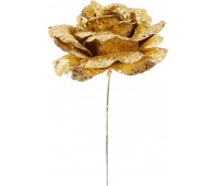 Ёлочное украшение «Цветок» 15 см, цвет золотой