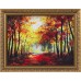 Картина в раме 30x40 см «Осенний красный лес»
