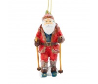 Украшение ёлочное «Санта на лыжах», 11 см