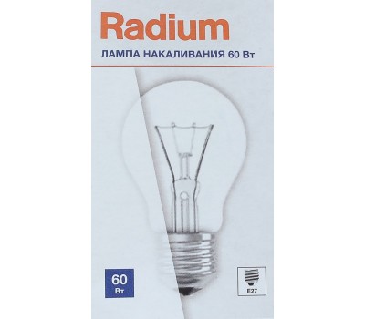 Лампа накаливания Radium «Стандарт», E27, 60 Вт, прозрачная колба