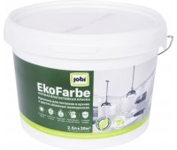 Краска для кухни и ванной Jobi «Ekofarbe», сталь, цвет белый, 2.5 л