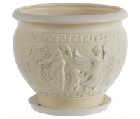 Горшок цветочный «Олимпия» белый 8.1 л 265 мм, керамика, с поддоном
