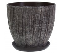 Горшок цветочный «Меланж» серый 4.8 л 220 мм, керамика, с поддоном