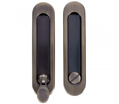 Ручка для раздвижных дверей с механизмом SH011-BK AB-7, цвет бронза