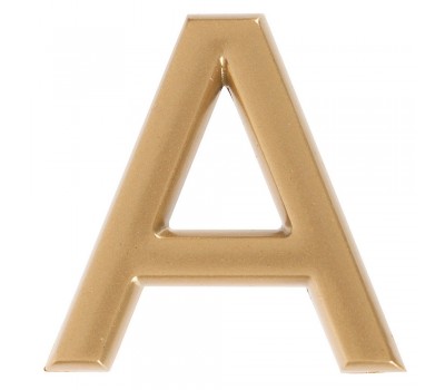 Буква «А» Larvij самоклеящаяся 40x32 мм пластик цвет матовое золото