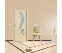 Полотно дверное остеклённое Лилия 60x200 см, ПВХ, цвет белёный дуб